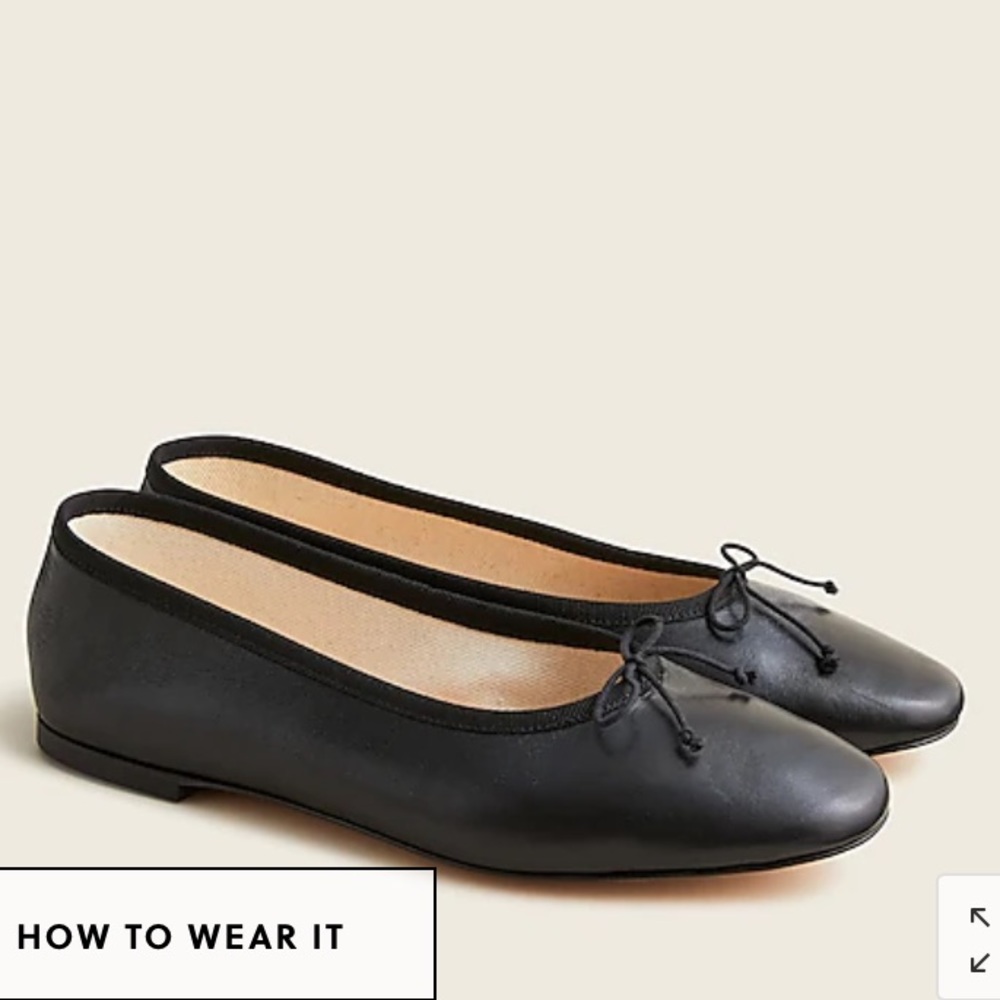 J Crew Zoe ballet flats in leather AY953